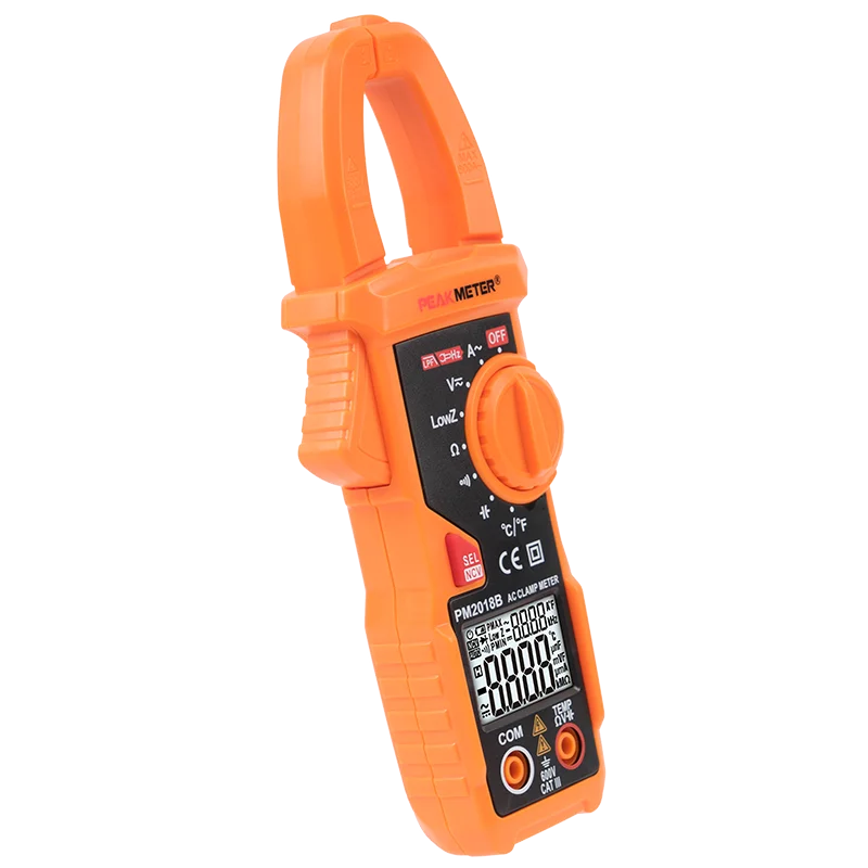 PEAKMETER PM2018BแบบพกพาอัตโนมัติAC Digital Clamp Meterมัลติมิเตอร์ความจุความถี่การวัดอุณหภูมิNCV Tester