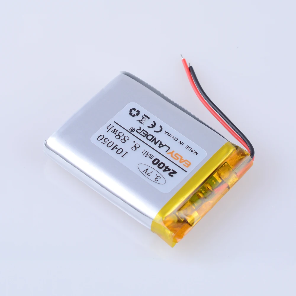 JST2.0 2P 3.7V 2400mAh 104050 Rechargeable Lithium Li-ion Polymer Battery Lipo