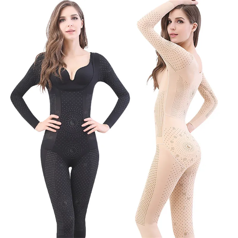 Dopo il parto addome dimagrante intimo manica lunga Body completo Shapewear donna Tummy Shaper femminile che riduce Shapers