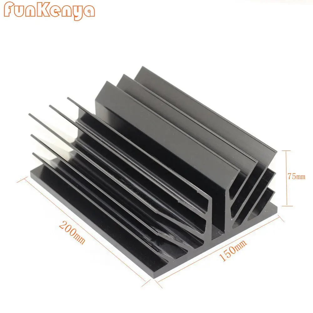 W150 H75 D200 DIY Anodized Aluminum Amplifier Chassis Heat Sink Radiator For Class Box New Heat Dissipation Professional