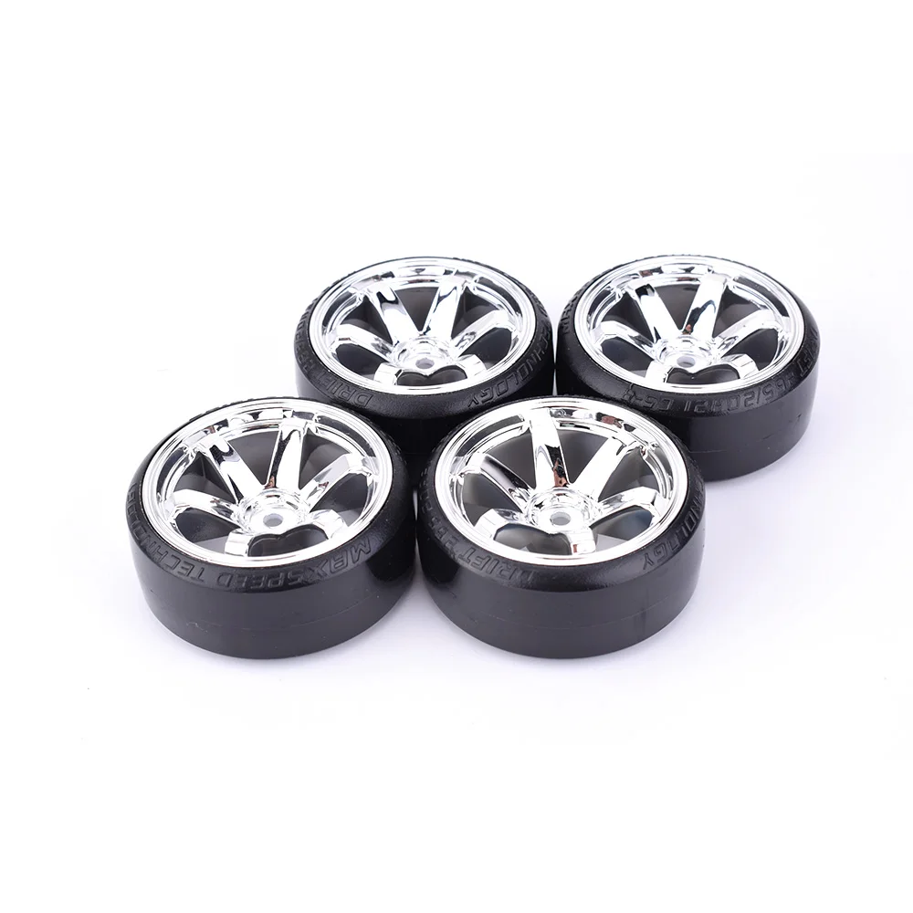 4Pcs AUSTAR Drift Car Tire Wheel Rim Hard Wheel Tyre for 1/10 Traxxas HSP Tamiya HPI Kyosho On-road Drifting RC Car Vehicle Part