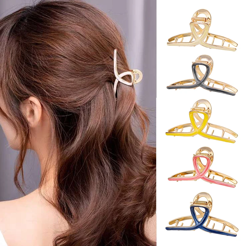 

New Metal Hair Claw Simple Style Hair Clips Geometric Barrettes Headband Hairpins Ladies Hairgrip Headwear Girls Ornaments Crab