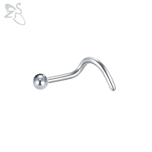 Stainless Steel Moon Heart Skull Nose Stud