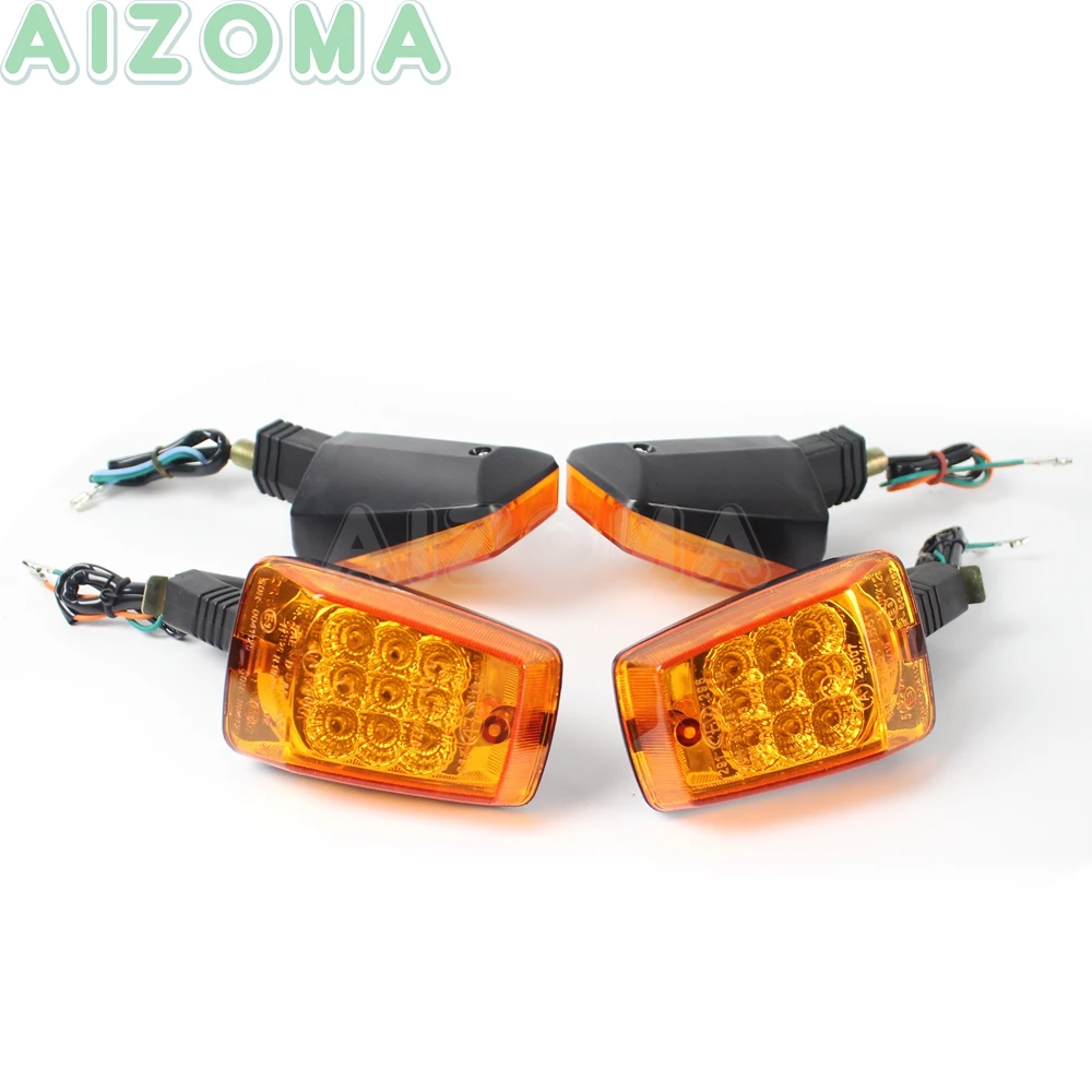 4pcs Motorcycle 12V Amber Indicator Front & Rear LED Blinker For MZ ETZ 251  E-mark E3, SAE DOT Approved Turn Signal Light