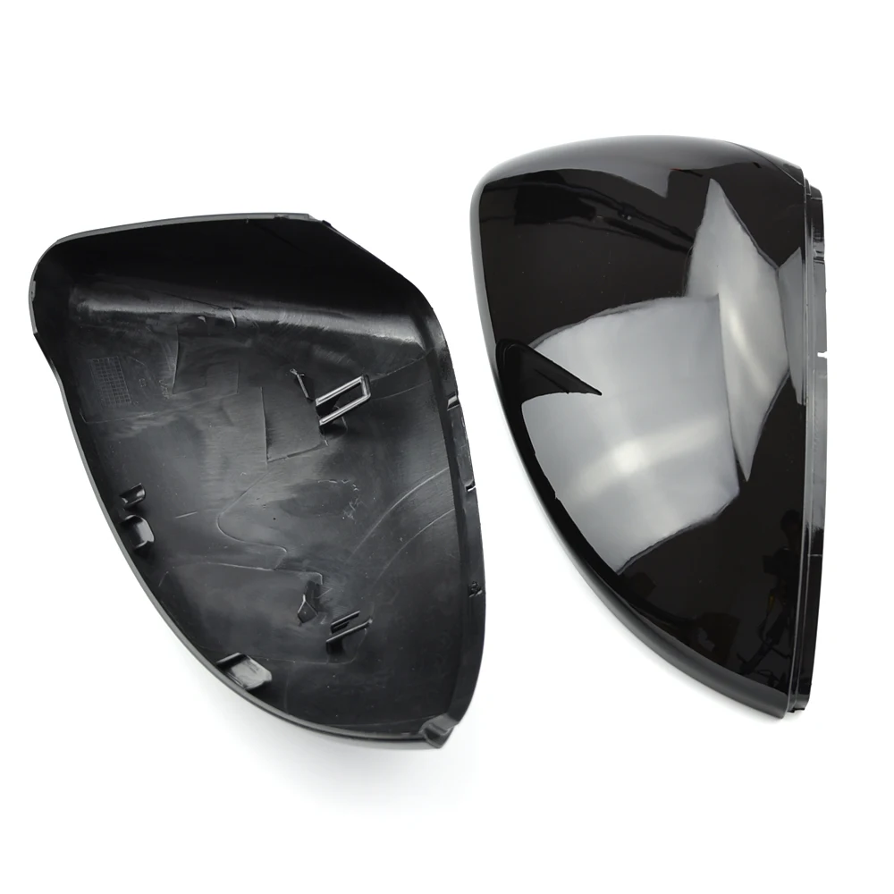 2 pieces For VW Golf MK7 7.5 GTI 7 7R Mirror Covers Caps RearView Mirror Case Cover Carbon Look Bright Black Matte Chrome Cover