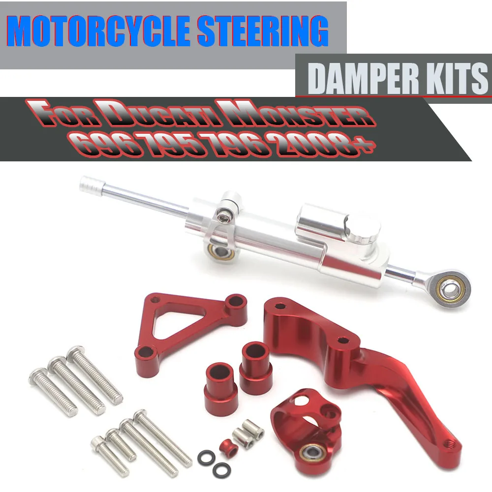 Motorcycle Modified For Ducati Monster 696 2008-up Steering Damper Stabilizer Mounting Bracket Support Kits