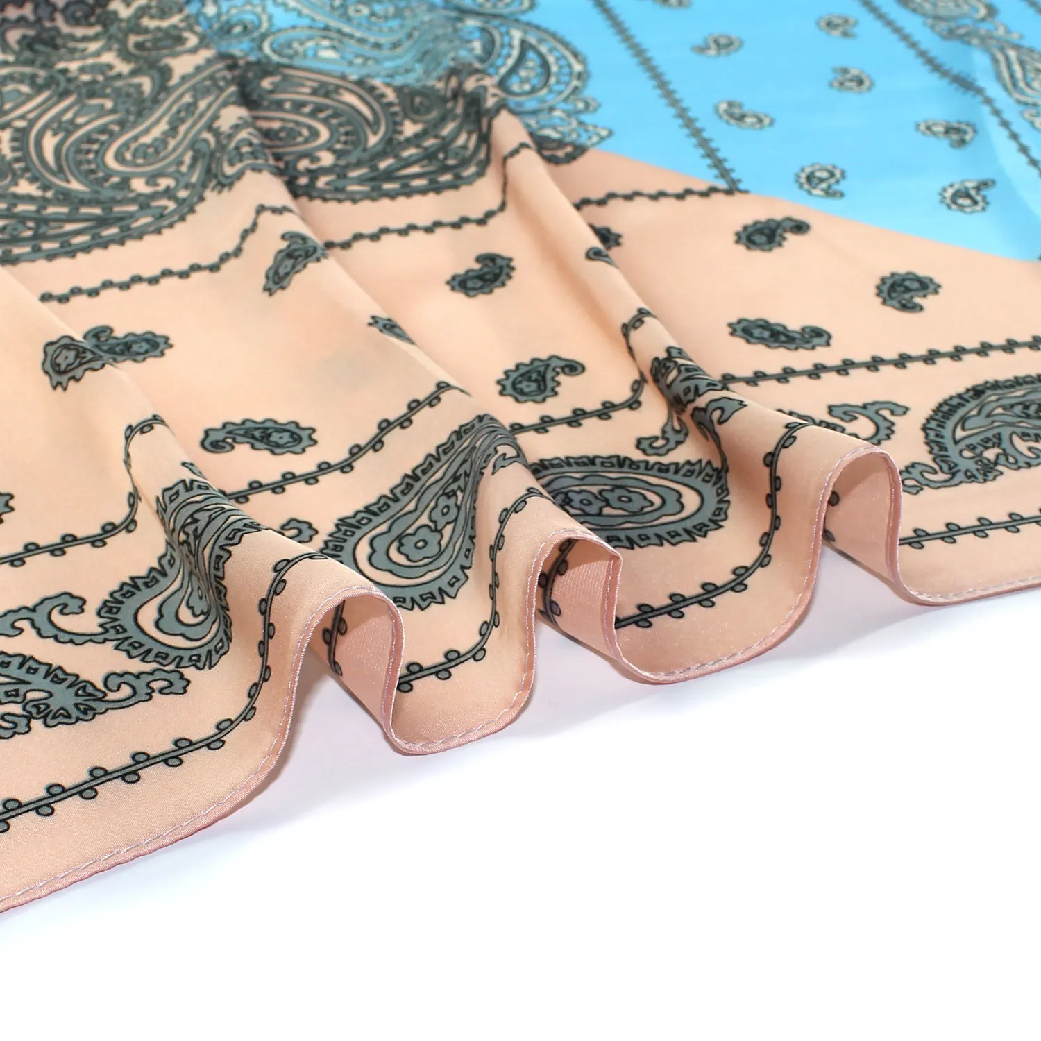 Paisley Bandana Square Silk Scarf Satin Winter Scarves For Women Men Print Pastel Luxury Patchwork Ladies Decorative 70cm x 70cm