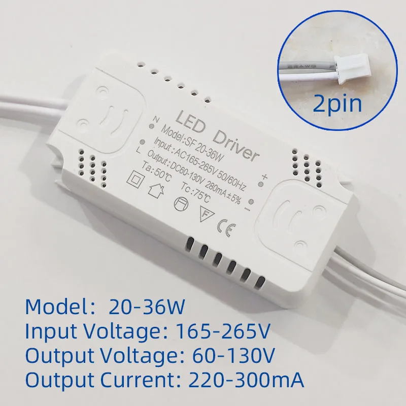 Adaptador de Controlador LED para iluminación LED, transformador no aislante para reemplazo de luz de techo, 8-24W, 30W, 36W, 50W, 60W, 80W, AC220V