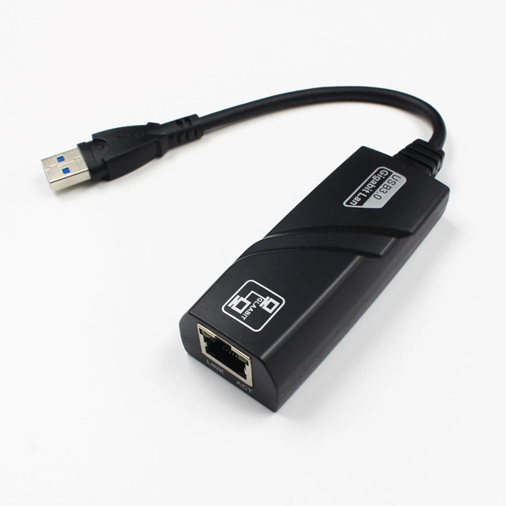 Kartu jaringan RTL8153, adaptor Ethernet 10/100/1000Mbps USB 3.0 berkabel USB ke Rj45 Lan untuk PC Macbook Windows Laptop