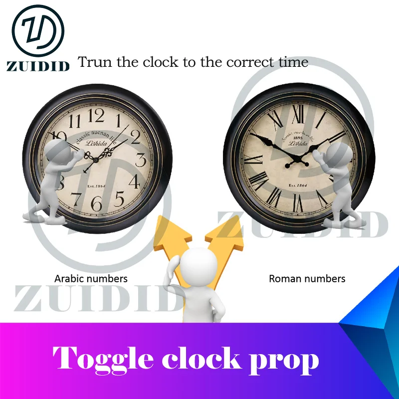 escape room prop Toggle Clock Prop  turn the clock to the correct time to unlock real life escape game ZUIDID