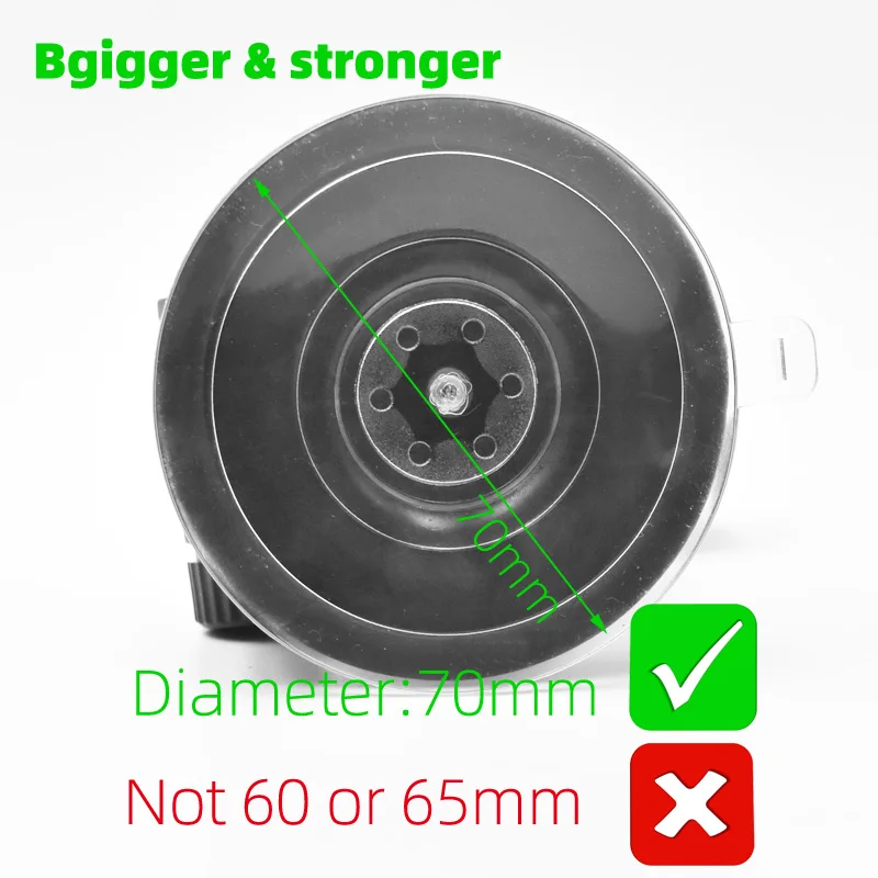 Car Monitor Bracket Base Suction Cup Mount Holder Kit For Windshield and Backup Camera System 70mm Diameter