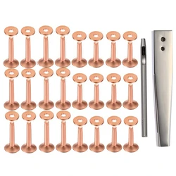 Red Copper Rivet and Burr with Burr Setter Copper Rivet Fastener Install Setting Tool and Hole Punch Cutter Promotion