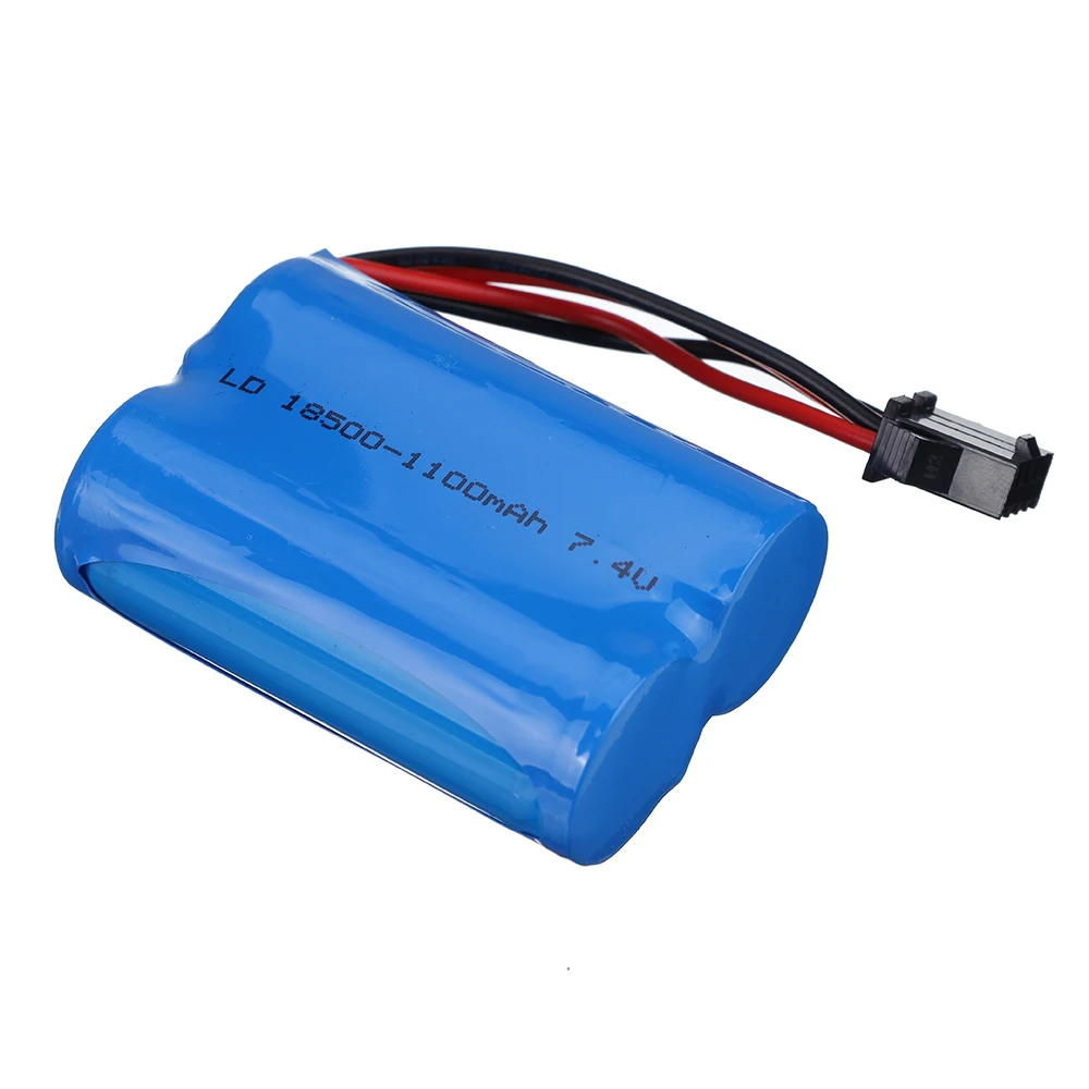 7.4V 1100mAh 18500 Lipo Battery For UDI R/C UDI001 UDI011 HuanQi 960 Venom Speed Boat 3.7V*2 BATTERY SM-4P Replacement Battery