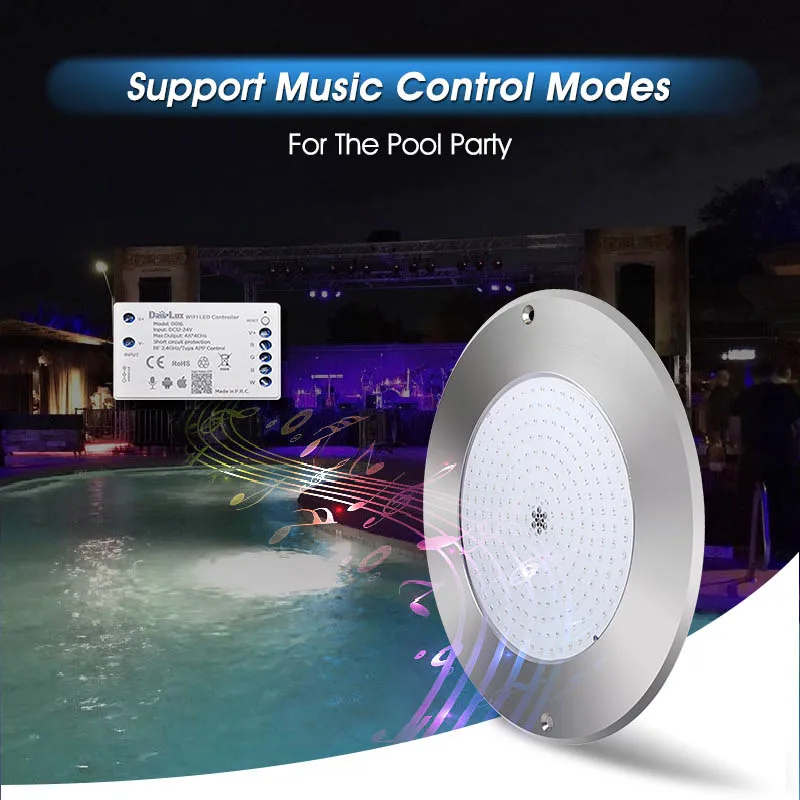 HOTOOK Swimming Pool Lights Focos LED Smart App Wifi  Waterproof LED RGB Piscine Lamp Remote Control Pool Party Decoration