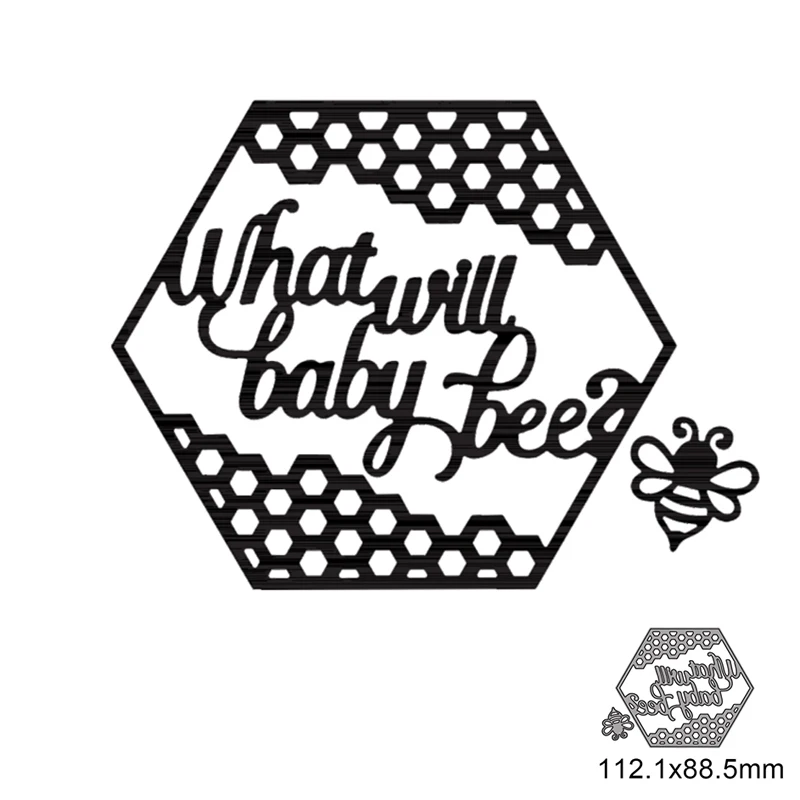 

Letter What will baby bee Metal Cutting Dies For DIY Scrapbook Cutting Die Paper Cards Embossed Decorative Craft Die Cut New