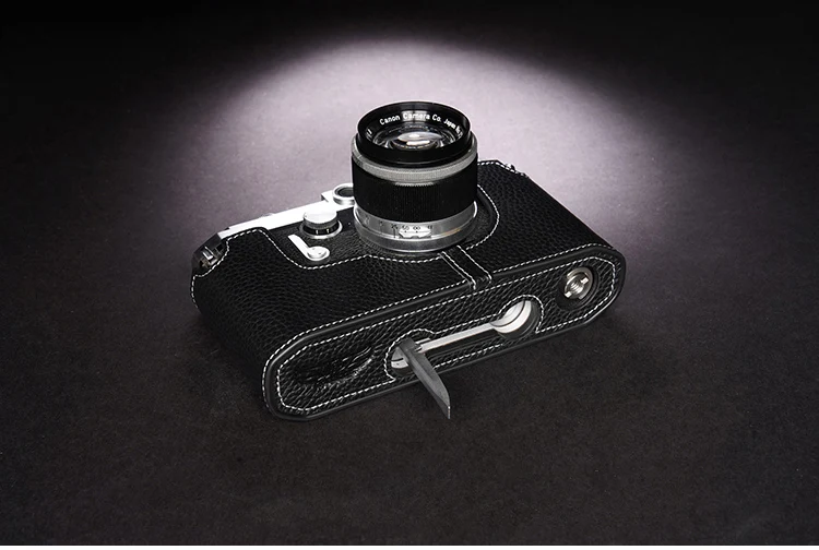 تصميم لكاميرا Canon VT/VT Deluxe/VI-T مصنوعة يدويًا من الجلد الطبيعي وحقيبة كاميرا نصف حقيبة