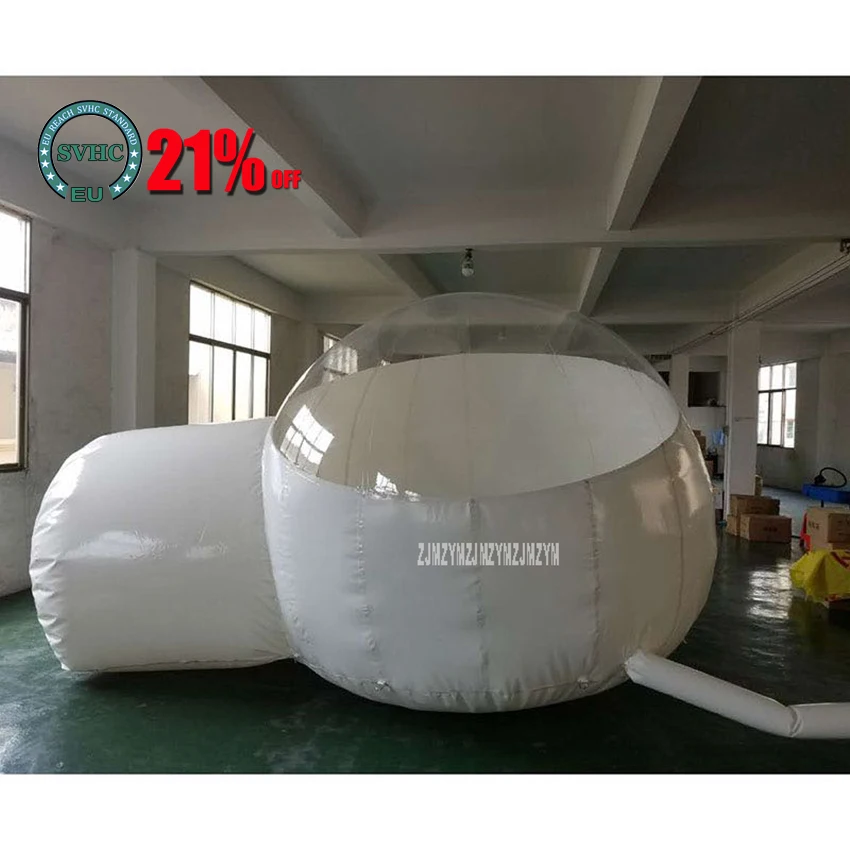 0.45mm PVC Inflatable Bubble Tent Lawn Dome Ourdoor Hiking Camping Tents Transparent and White Color Advertising Inflatable Tent