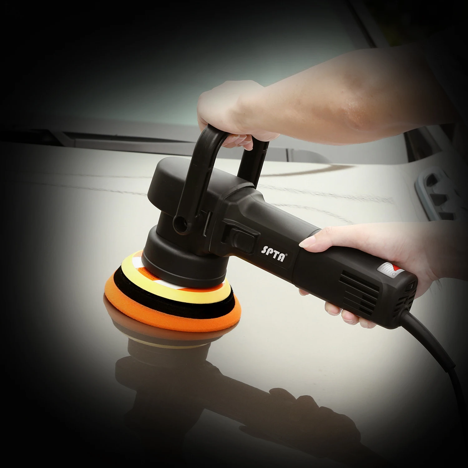 SPTA 5inch 780W Dual Action Polisher 8mm Random Orbit Professional Polishing Machine Electric Buffing Polisher Car Beauty Tools