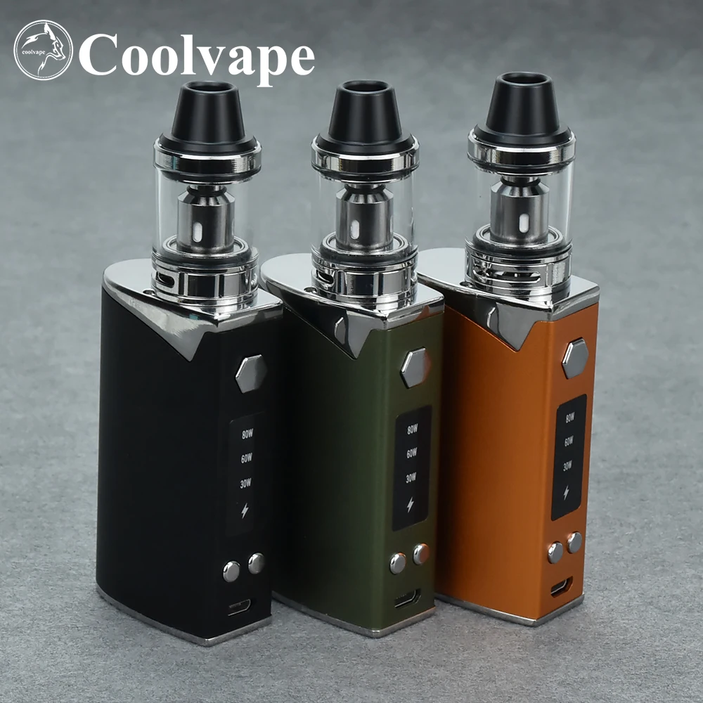 Wolf Coolvape Newest 80W Vape Mods Starter Kits E-Cigarette build-in 2200mAh Box Mod 0.5ohm 2.5ml 510 Atomizer e-cig Pen mod Kit