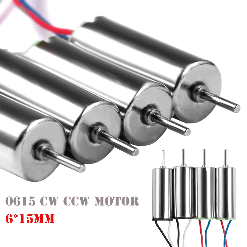 4pcs 0615 2CW 2CCW Motor Low Noise Low Starting Voltage Inductrix Tiny Coreless For Axis Aircraft Model Aircraft (6x15mm)