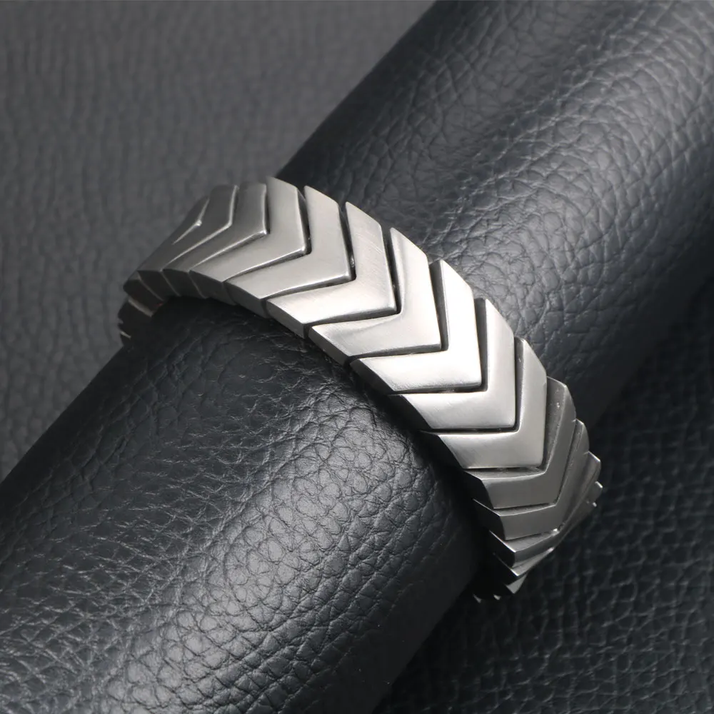 Men Geometric Arrow Bracelet 21cm Stainless Steel Bike Chain Bilezik Boho Male Jewellry Accessories