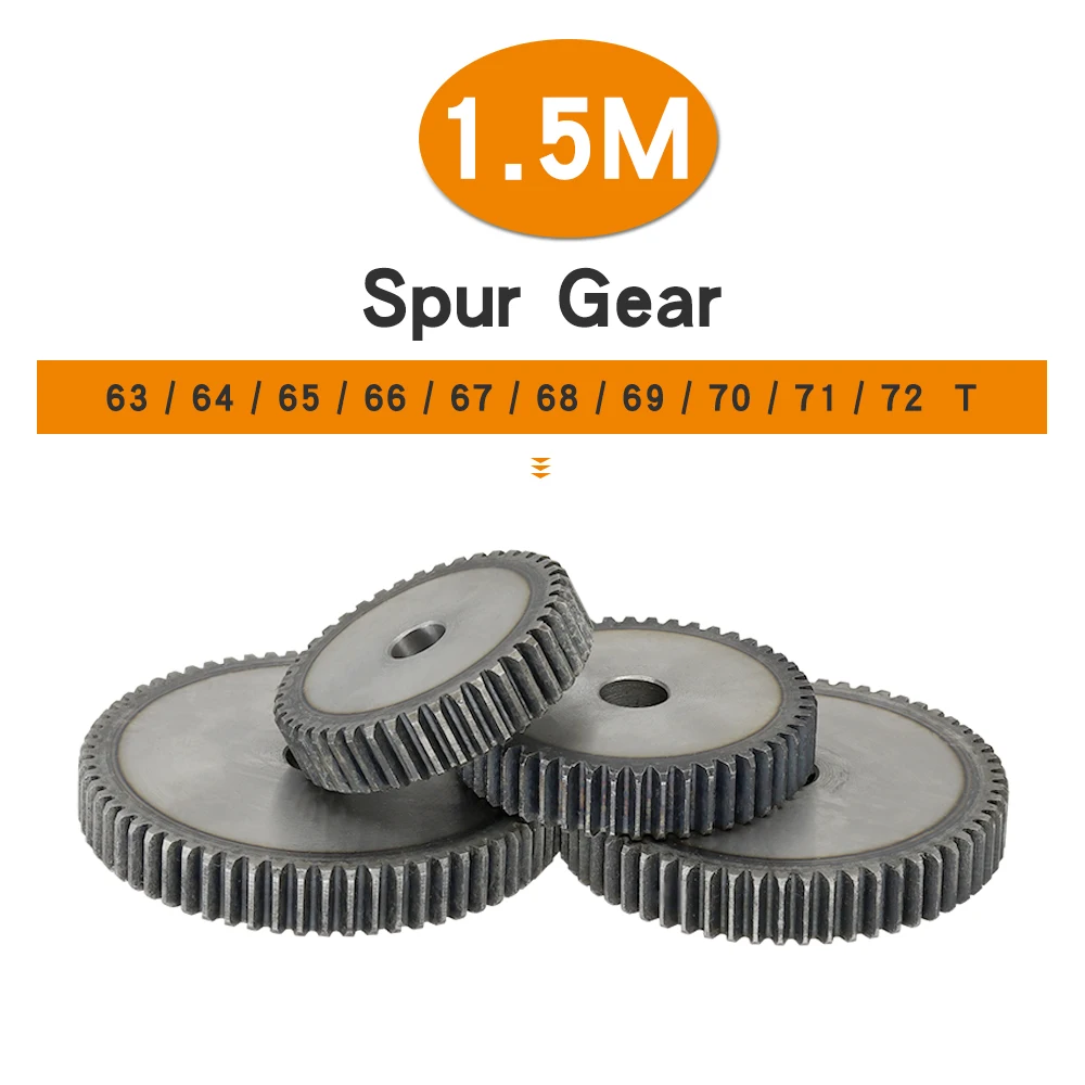 

Cylindrical Gear 1.5M-63/64/65/66/67/68/69/70/71/72Teeth SC45# Carbon Steel Material Flat Gear High Frequency Quenching Teeth