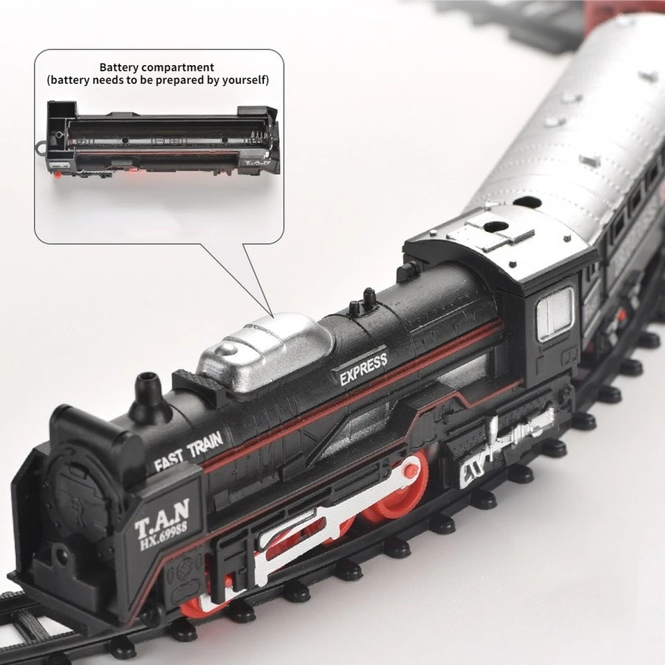 Tren Eléctrico De Simulación Para Niños – Con Rueda Universal, Luces Y Sonidos, Funciona Con 3 Pilas AAA