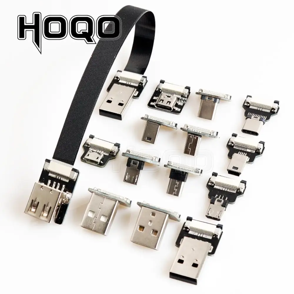 FFC Type-C Mini Micro USB Extension Ribbon Cable 90 FPV Slim Flat Soft flexible FPC charge FPV Brushless Handheld Gimbal monitor