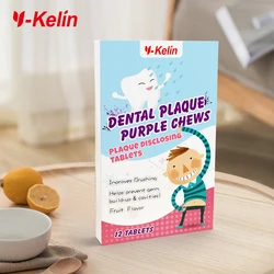 Y-kelin Dental Plaque Disclosing Tablet 12  Tabs Teeth  Indicator Bacterial Adults and Children Prevent