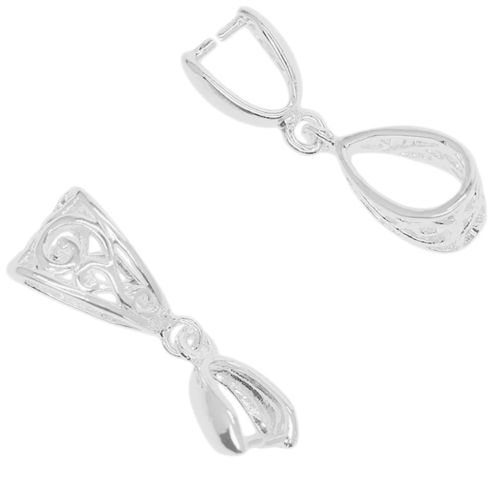 10Pcs Silver Pendant Findings Bails for DIY Crafts