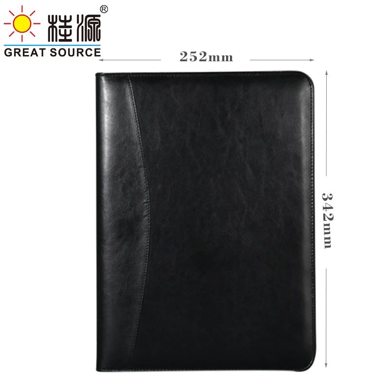 MQQ A4 Manager Comference Folder Key Manage Folder For A4 File Padfolio Leather Portfolio Organizer Office Zipper Bags(3PCS))