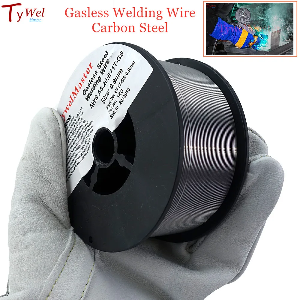 Gasless MIG Welding Wire Flux Cored Self Shield 0.8mm 0.9mm No Gas E71T-GS Iron Carbon Steel Arc Welder Materials