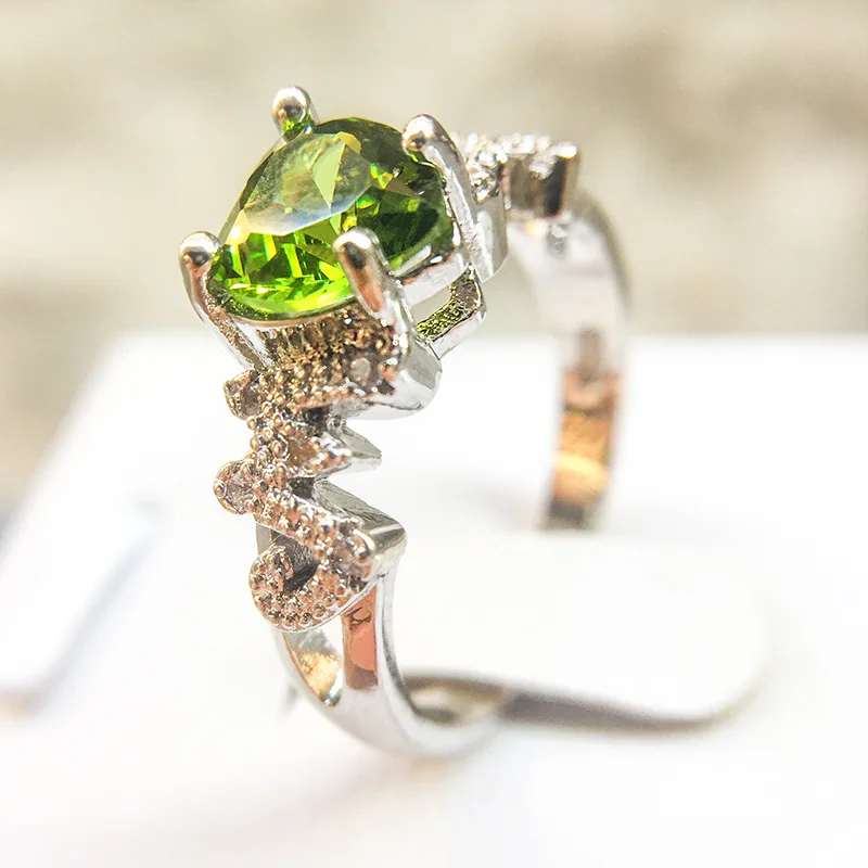 رومانسية 2 ألوان أصيلة 100٪ خاتم فضي اللون الحب القلب الدائري الأصلي مجوهرات الزفاف هدية للأم