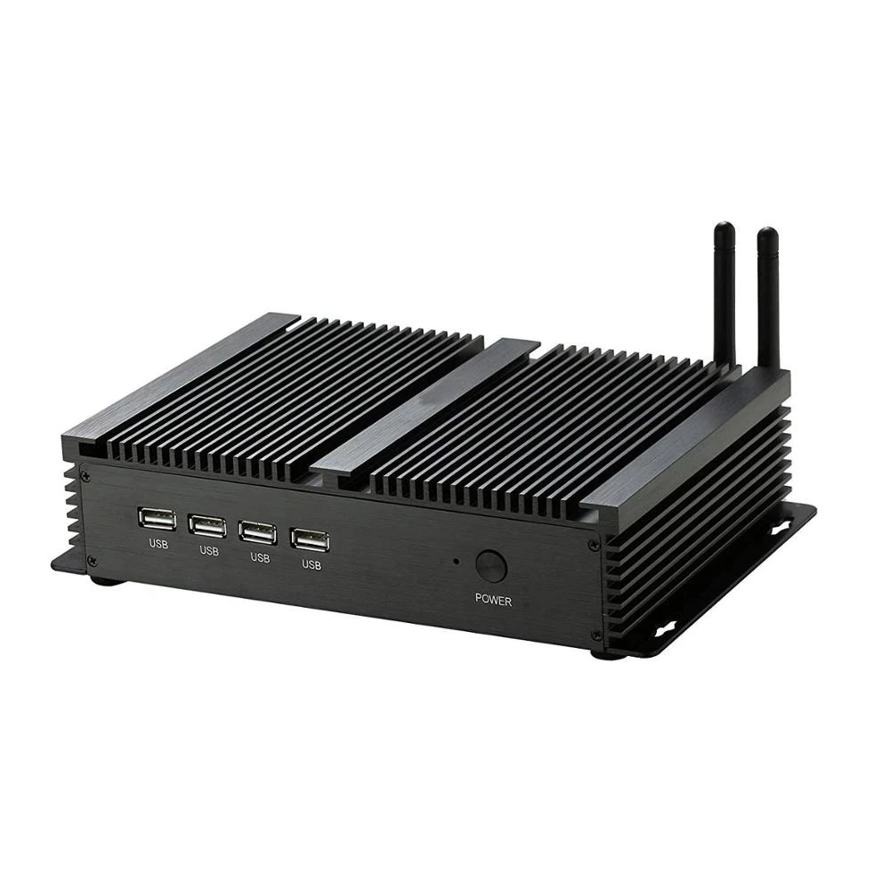 كمبيوتر مصغر كمبيوتر مصغر بدون مروحة صندوق التلفزيون 4 * COM RS232 ثنائي LAN RJ45 1000M HDMI VGA NUC Win10 إنتل 3317U سيليرون 1037U destand HTPC