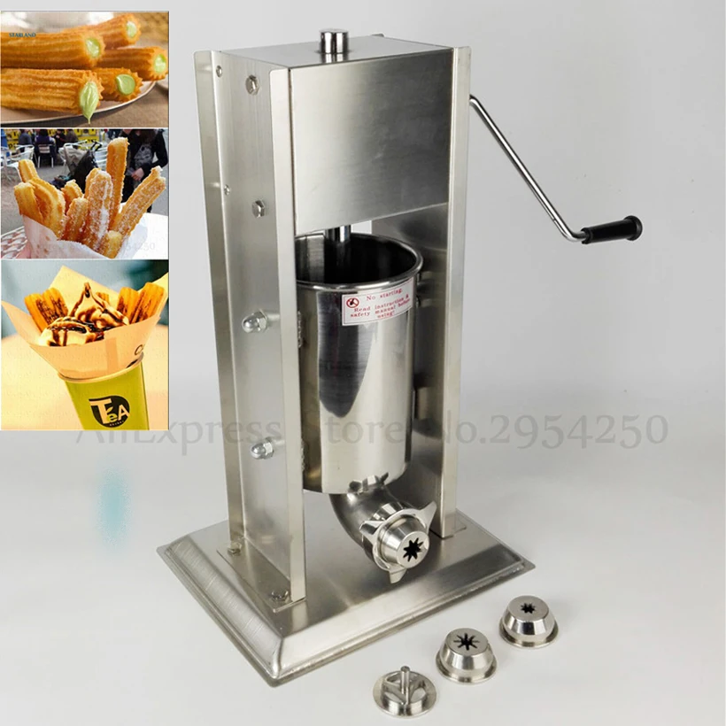 Máquina de extrusión Manual de Churros de acero inoxidable, sistema de alto Torque duradero y usable, ahorro de trabajo, 5l