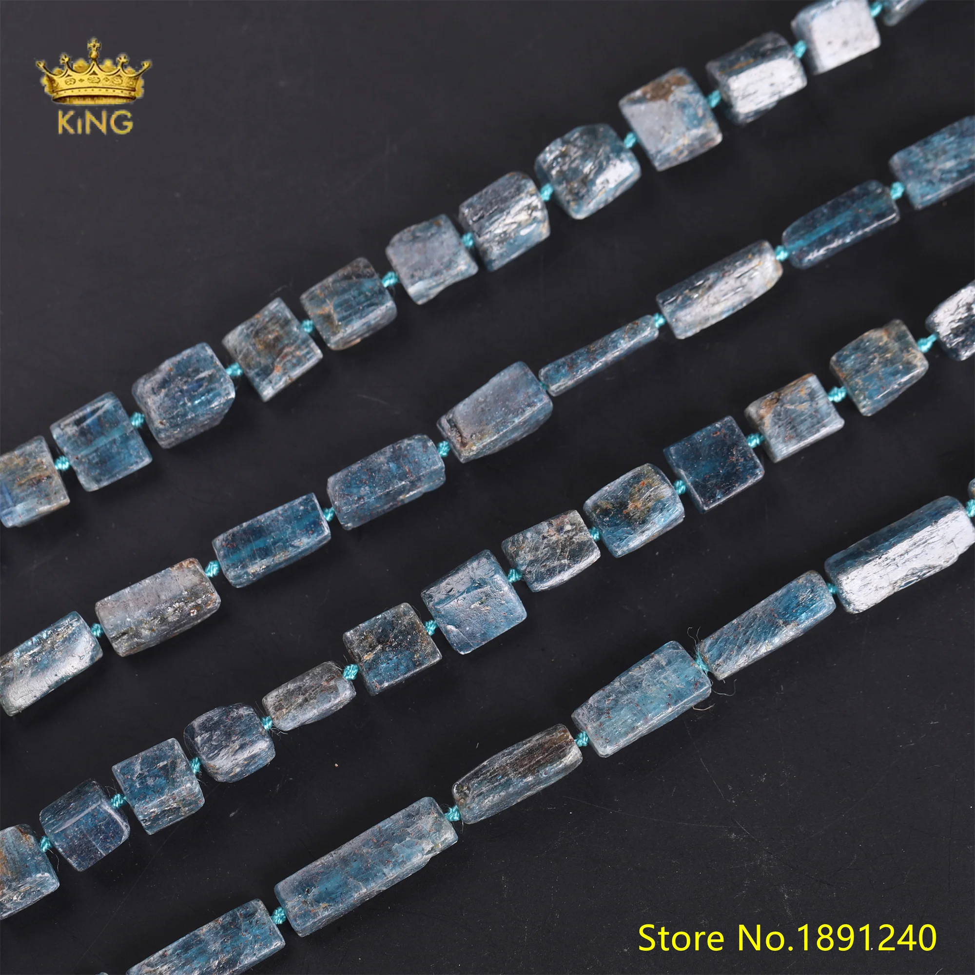 King Natural Kyanite Tablet Square Interval Bead Pendant, Necklace Treasure Slate Charm Diy Bohemian Jewelry Making