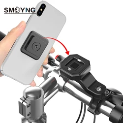 SMOYNG Quick Lock Uninstall Motorcycle Bike Phone Holder Stand Support Moto Bicycle Handlebar Mount Bracket For Xiaomi iPhone