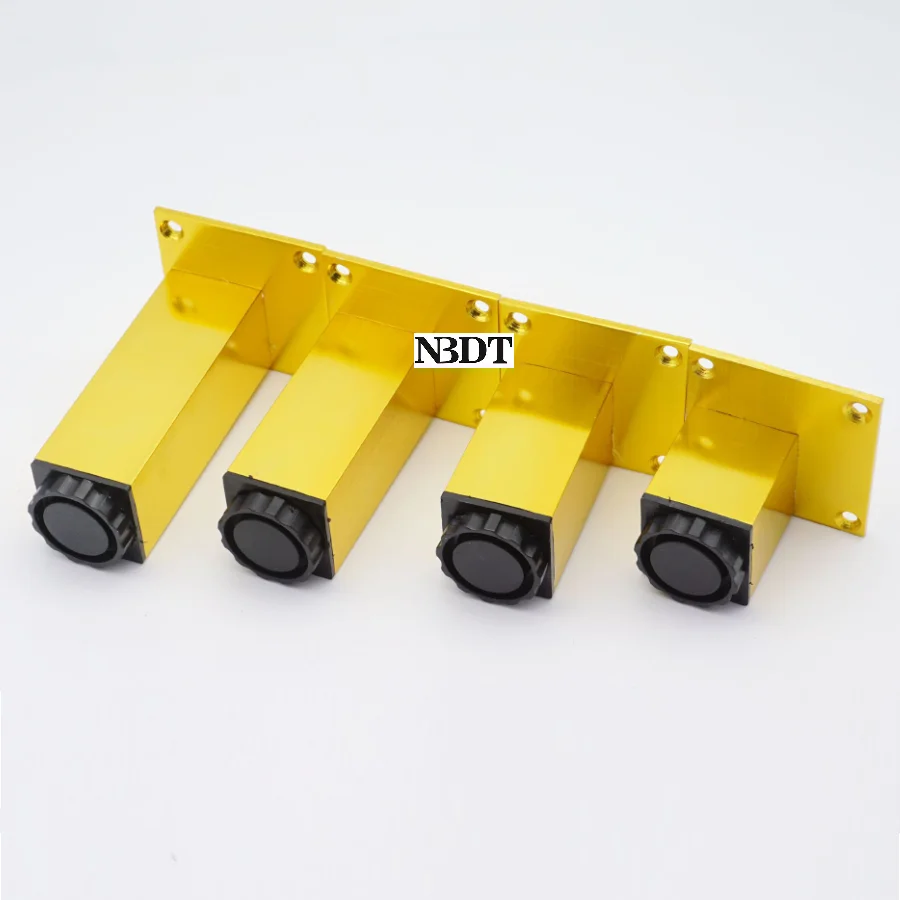 

4Pcs/Lot 38*38MM Brushed Gold Aluminum Alloy Square Furniture TV Cabinet Cupboard Leg Feet Leveling Feet Leveler