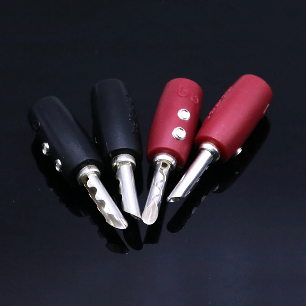 Conectores Banana Hifi chapados en plata, 4ps, AQ, 5mm, para audio Hifi, AMP, reproductor de CD, cable de altavoz