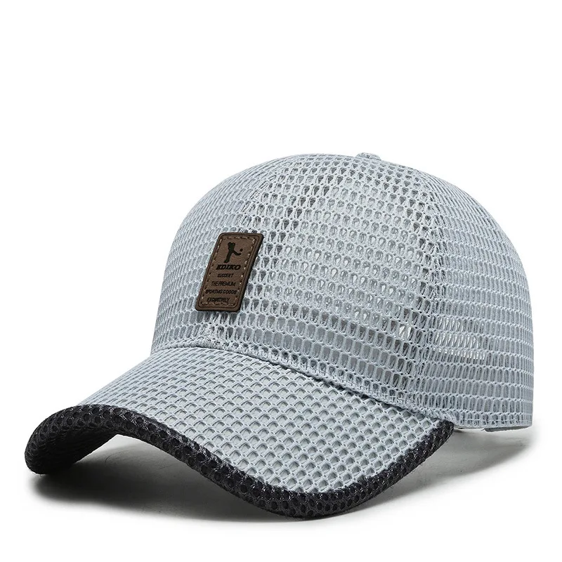 Gorras de béisbol de pesca para hombre y mujer, sombreros de malla transpirable, Snapback, sombreros deportivos casuales negros, Verano