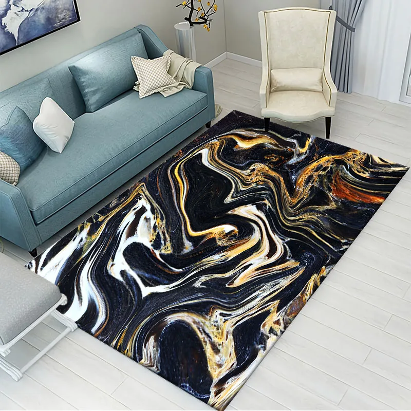 

Bedroom Flannel Rug Kids Area Rugs for Home Marbling Pattern Soft Floor Tapete Parlor Mat Living Room Decoration Tapetes