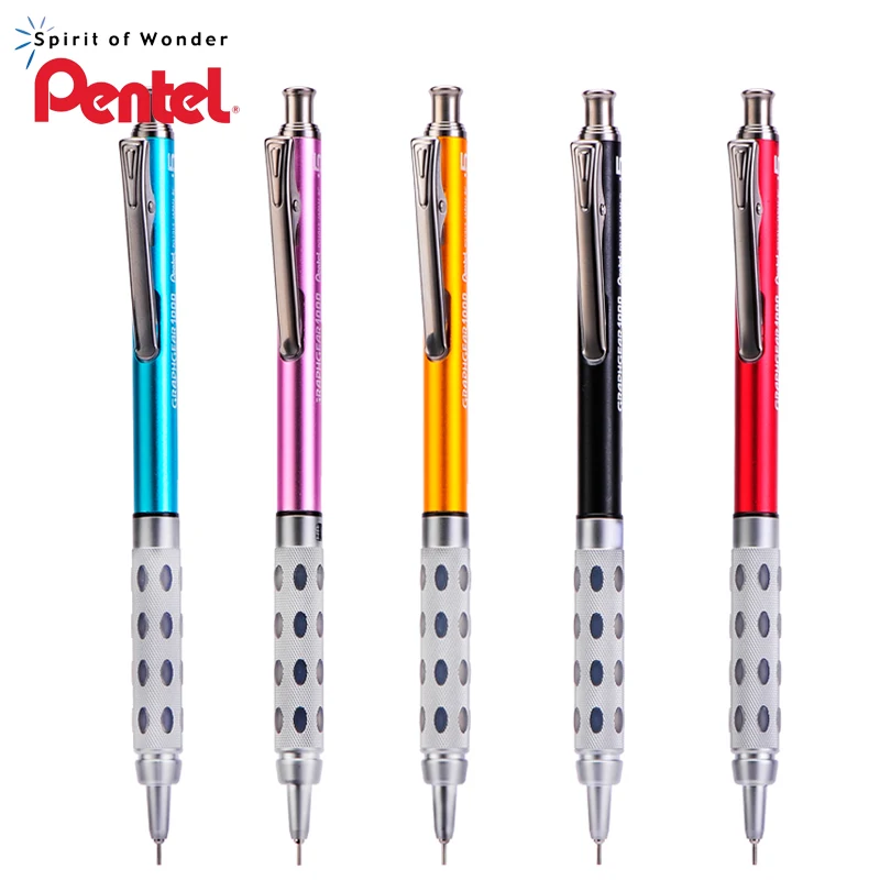 1pcs Pente Graph Gear1000 Full Metal Scrub Handle Telescopic Head PG1015 Advanced Auto 0.3 0.5 0.7 0.9mm Drawing Activity Pencil