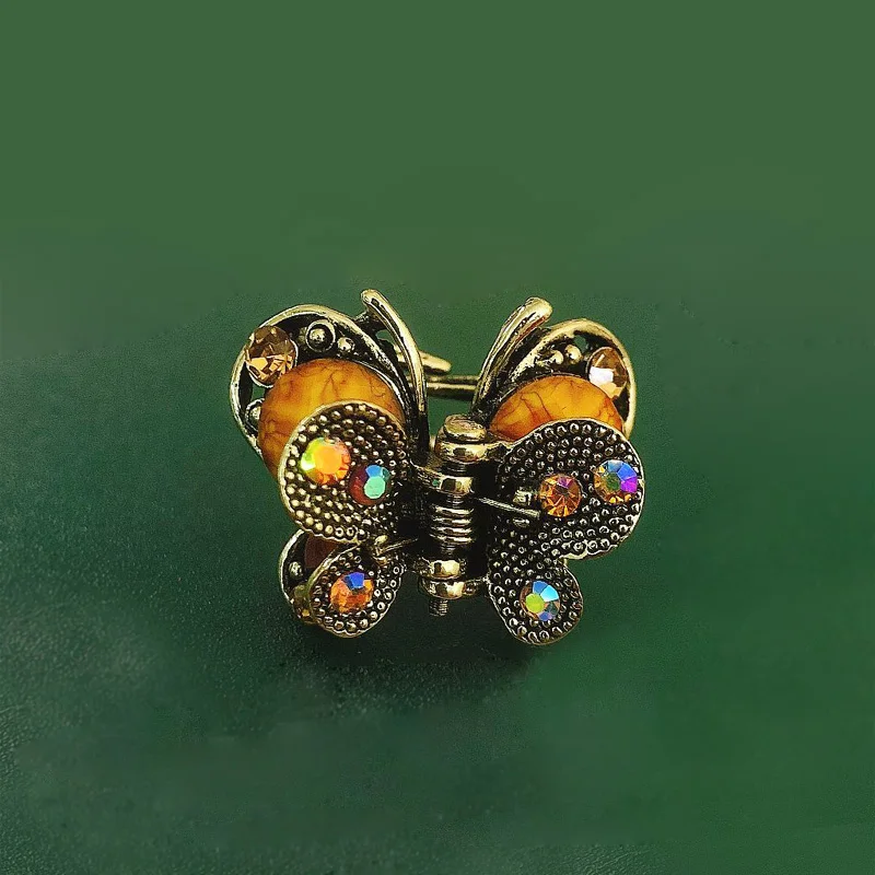 Morkopela Butterfly Small Hair Clip Vintage Metal Hair Claw Small Hair Pin Accessories For Women Antique Metal Hair Jewelry