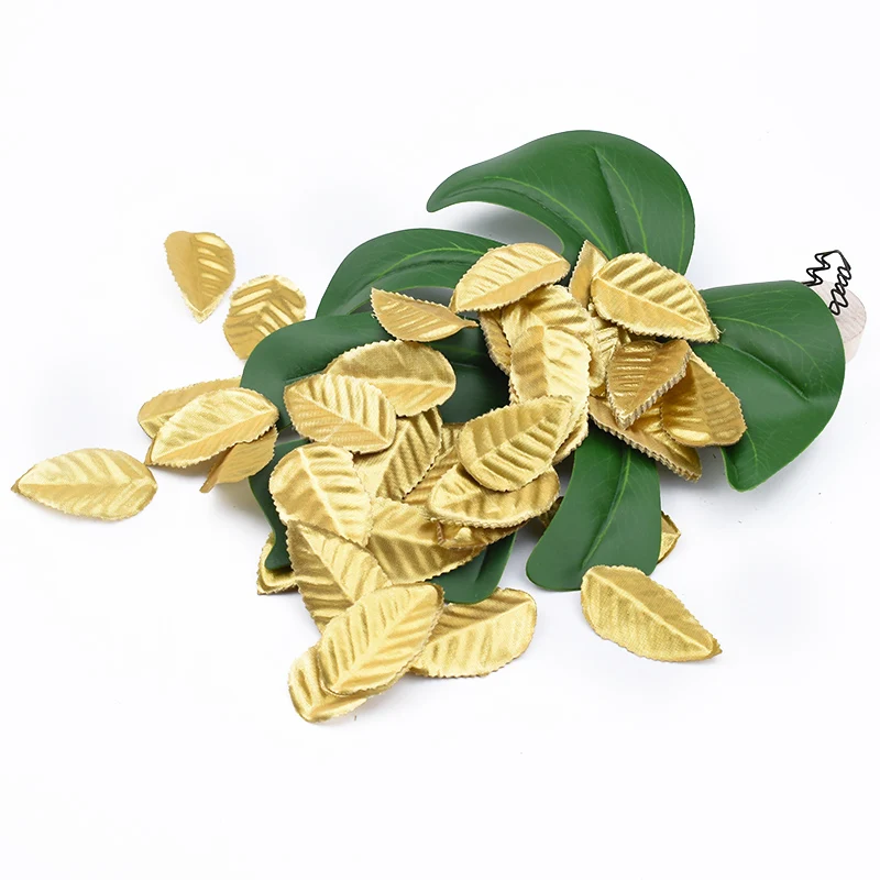 100/200 Stück Seide Rosen Blatt Gold Blätter künstliche Pflanzen dekorative Blume Weihnachts girlande DIY Geschenk nach Hause Hochzeits dekor – Detail 17