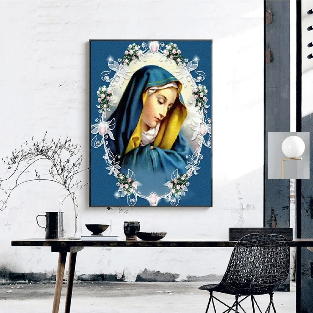 DIY Diamond Painting Religion Full Square Rhinestone 5D Diamond Embroidery Cross Stitch Mosaic Painting Home Decor