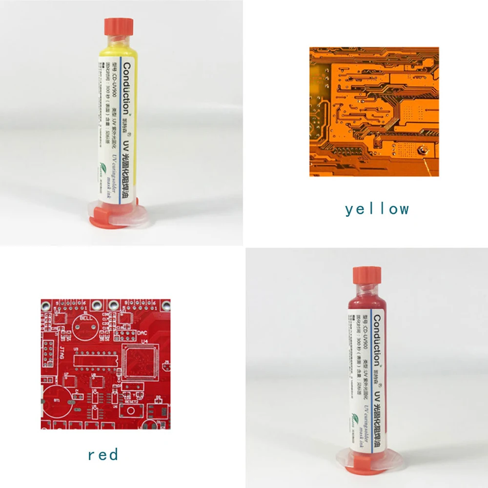 Imagem -03 - Máscara de Solda com Cores Verde Curada com uv Bga Pcb Tinta Preventiva Corrosiva Pasta de Solda com Fluxo de Tinta Nylon Escova de Luz de Led