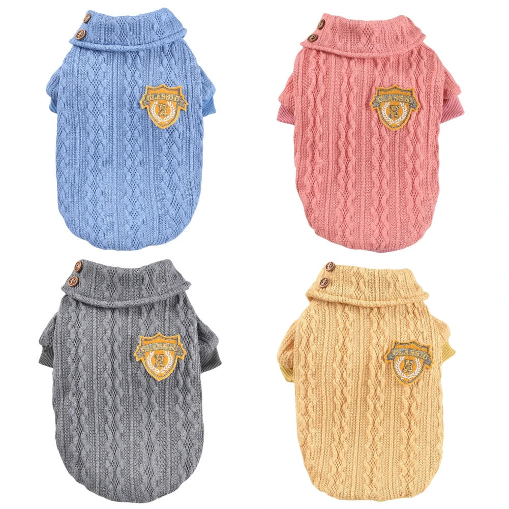 Button Wavy Knit dog sweater autumn and winter clothes Teddy kittens Pomeranian small dogs Schnauzer pet clothes