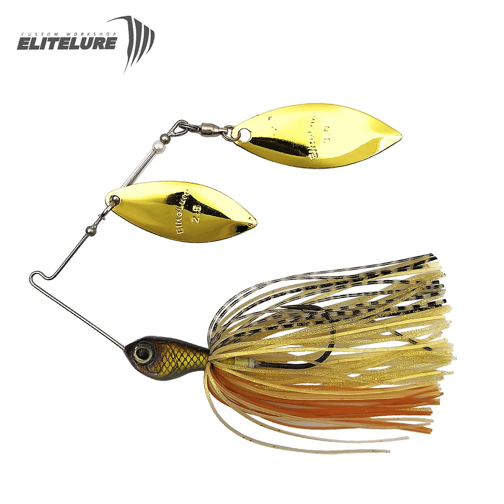 EliteLure CF-S 10g/14g Fishing Spinnerbait Double-Leaves Sequin Spoon Wobblers Buzzbait Lure Fishing Tackle For Bass Baits