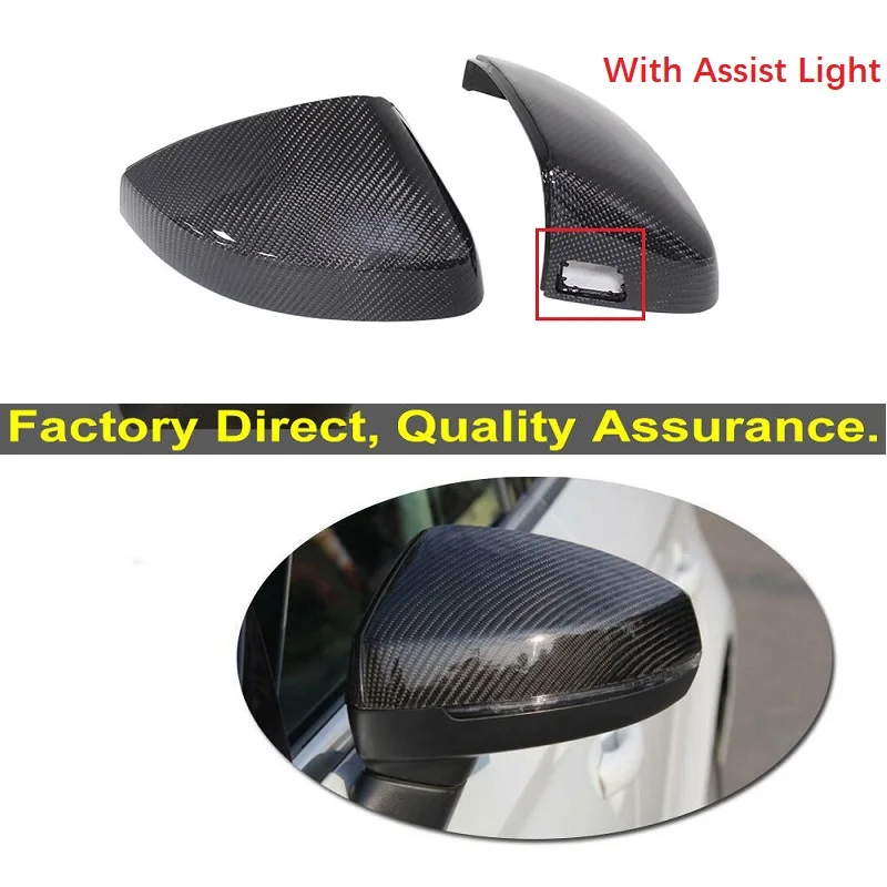 

Carbon Fiber Mirror Cover Caps fit for Audi A3 S3 RS3 With Assist Light 2014-2018+