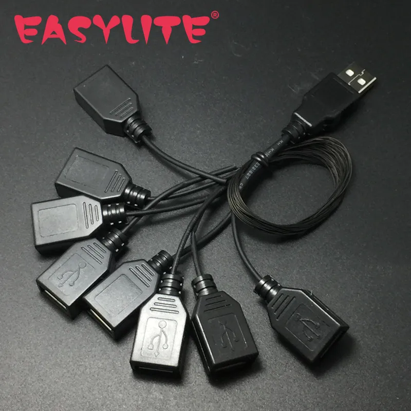 EASYLITE Light Up Kit For Usb Hub Cable USB Adapter Cable 1 Male To 8/4 Femal Outlets